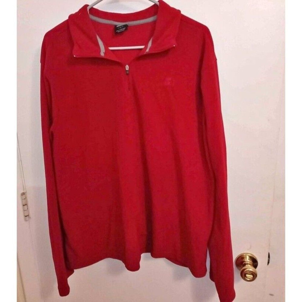 Vintage Starter Jacket Men's Large Fleece 1/4 Zip Long Sleeve Red 90s, Y2K